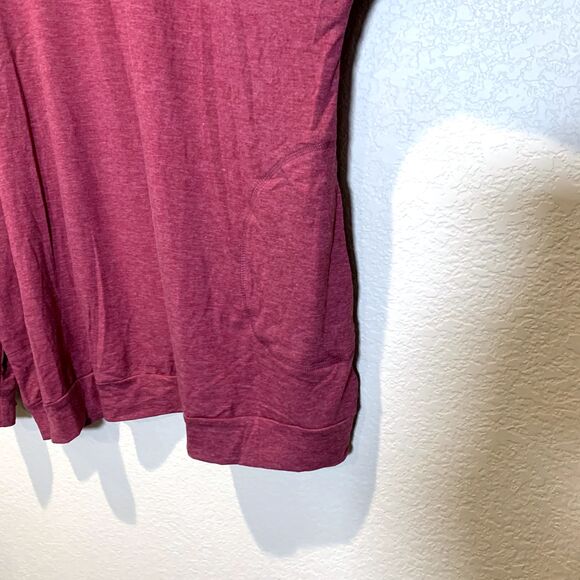 Angerella Oversized Soft Loose Fit Long Sleeve Pocket Shirt Wine Red Women 3XL - Picture 6 of 12